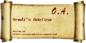 Ormós Adelina névjegykártya